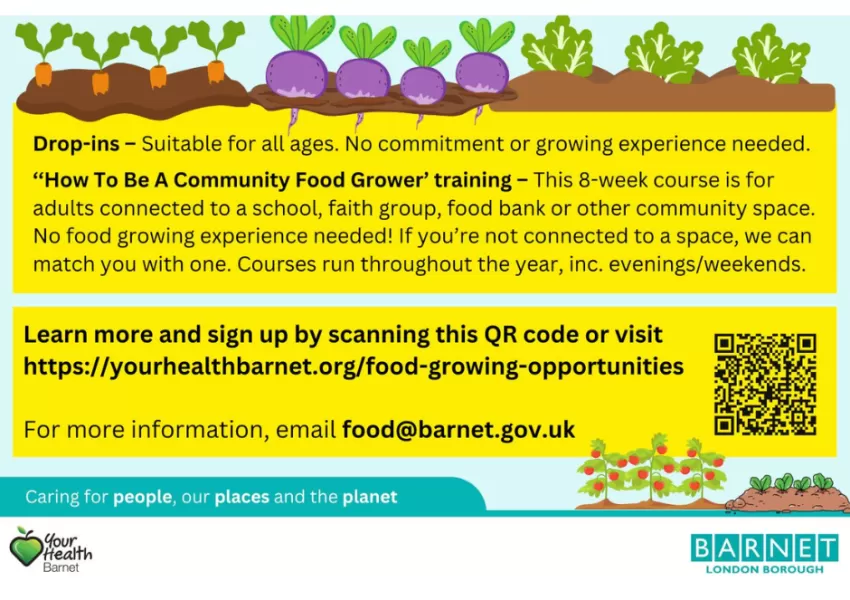 poster with information about community food growing opportunities