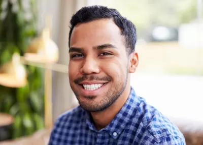 Man smiling to camera