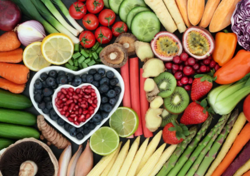 healthy food including fruit and veg