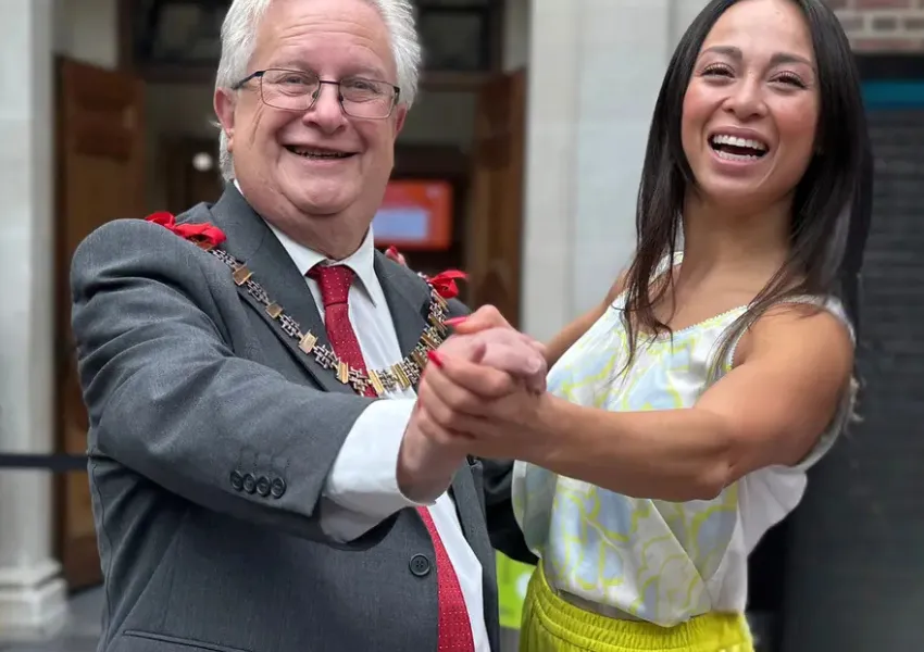 The mayor dancing with Katya from Strictly