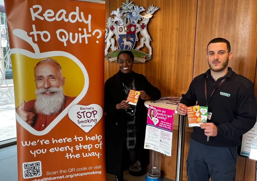 No Smoking Day 2026 event at Barnet Council office in Colindale.