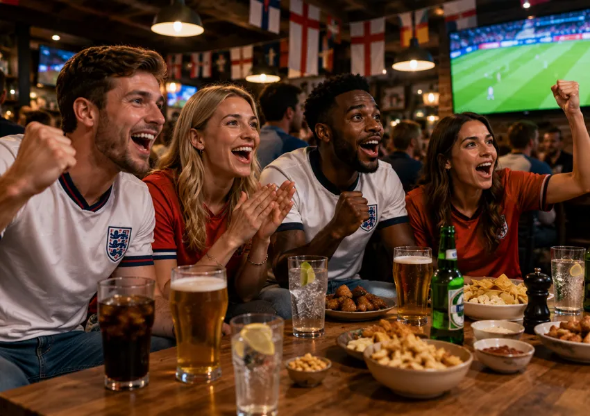 Friends enjoying the World Cup
