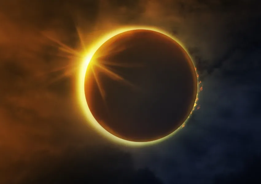 A partial solar eclipse.