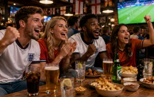 Friends enjoying the World Cup