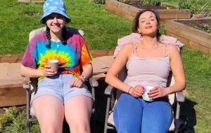 Gardeners taking a break in  the sun