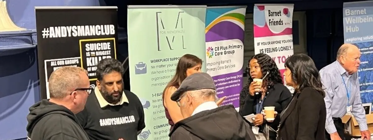 Community engaging with stallholders