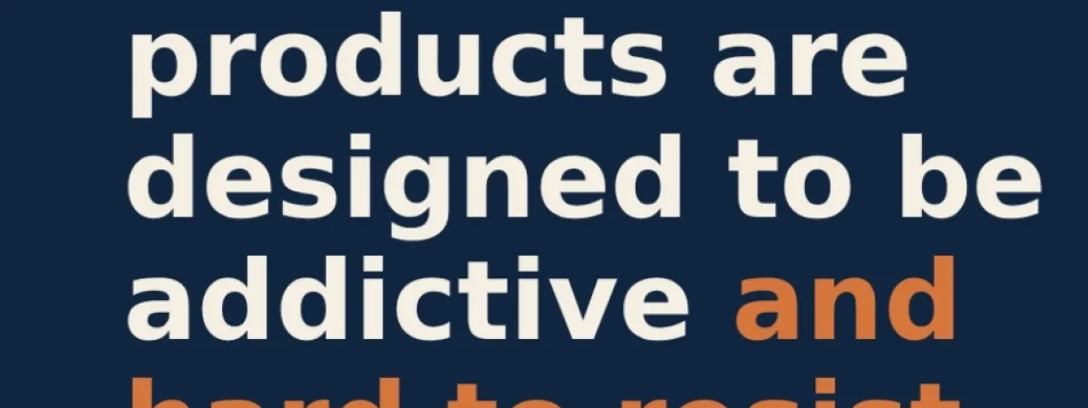Text states 'Gambling products are designed to be addictive and hard to resist'.