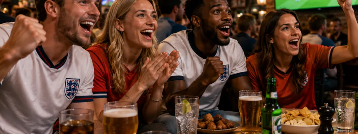 Friends enjoying the World Cup